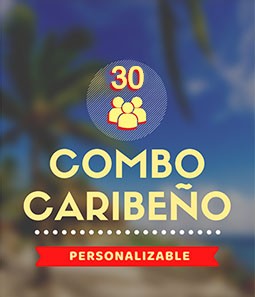 COMBO COTILLON CARIBEÑO 30 PERSONAS 130 PRODUCTOS